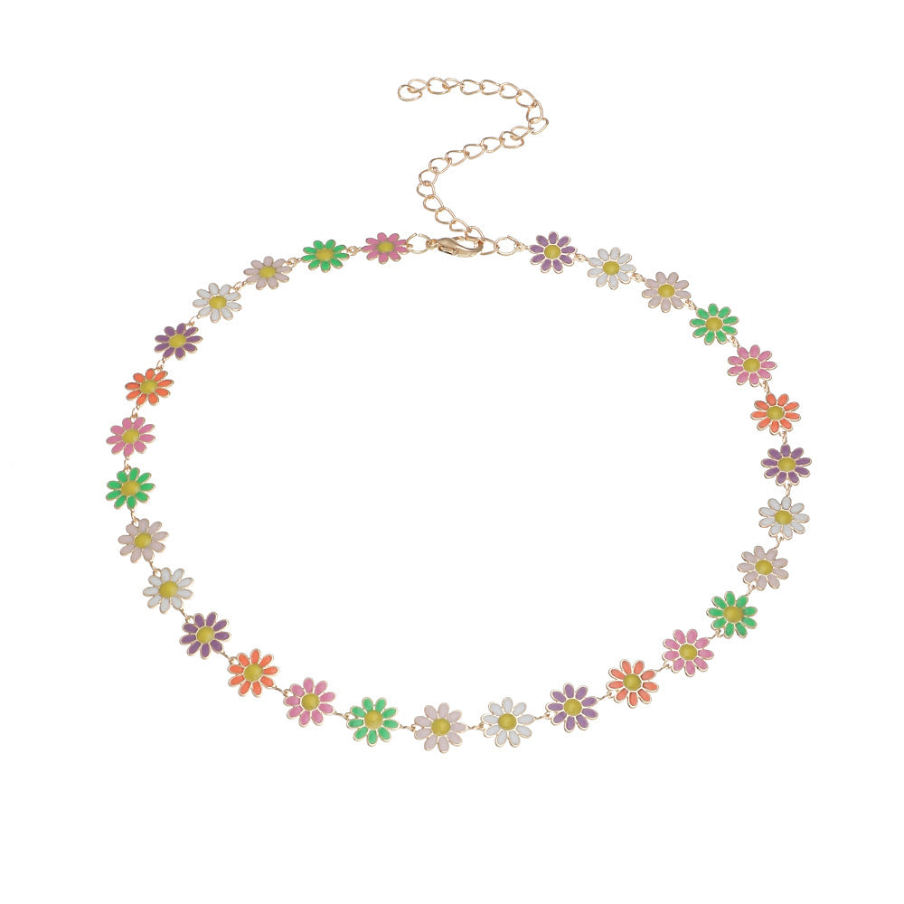 Wholesale Small Daisy Necklace Alloy